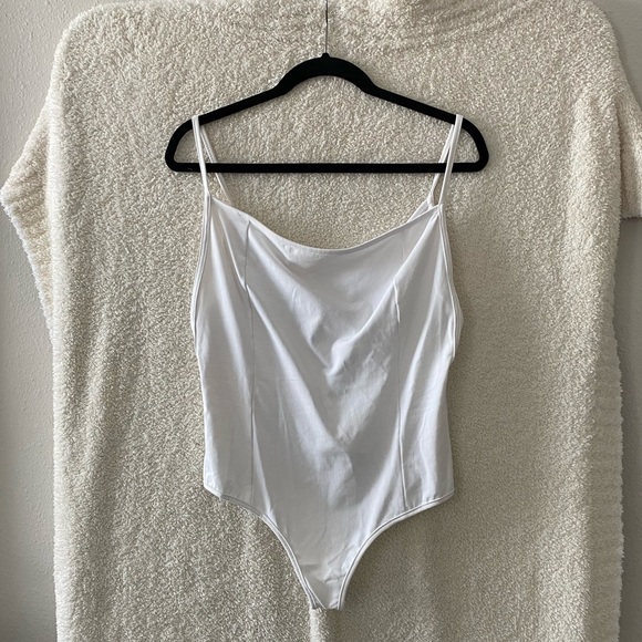 Tops - Free People white new with tags Low Back Bodysuit